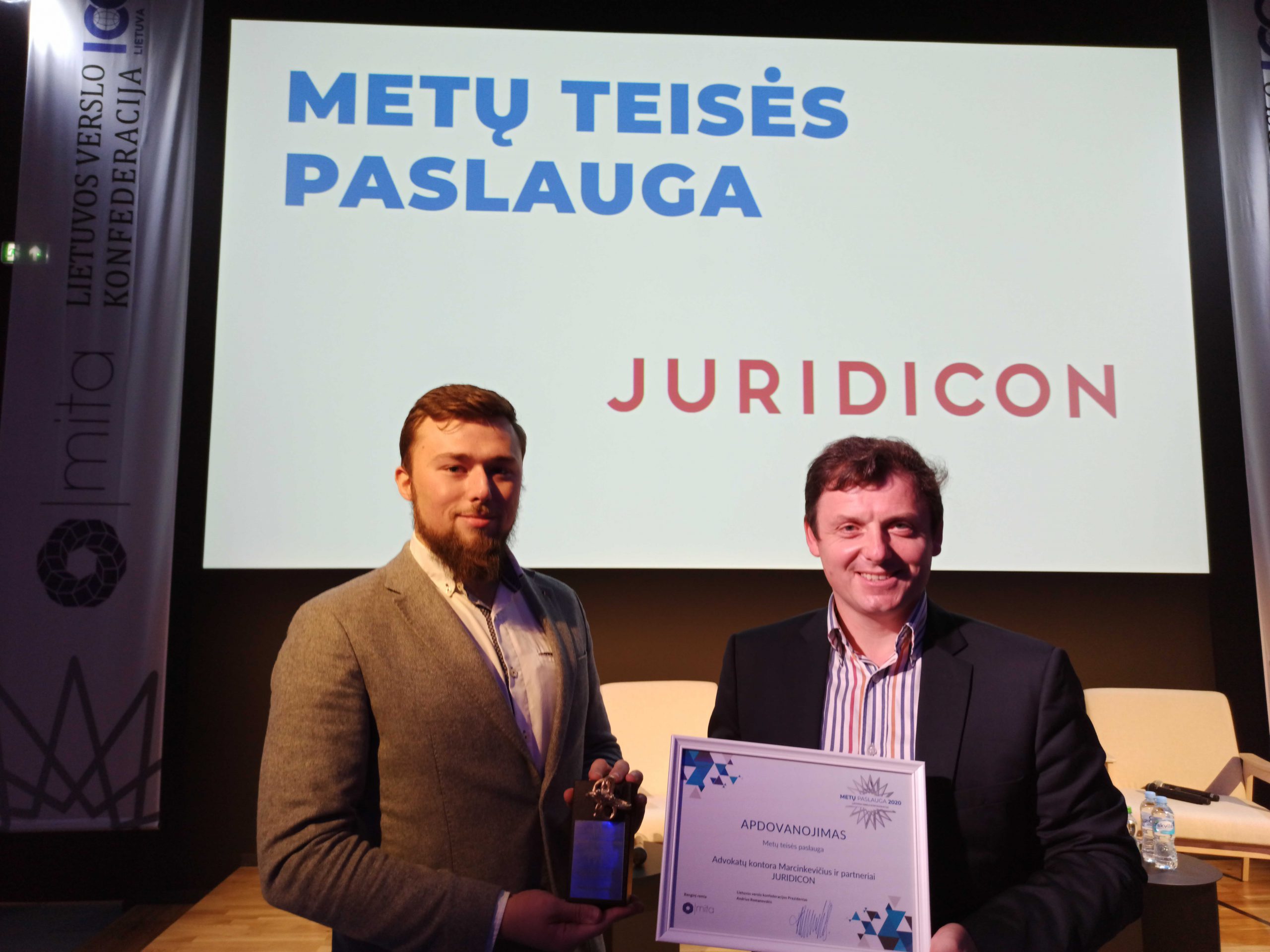 Metų teisės paslauga apdovanojimai 2020 Juridicon Allaw